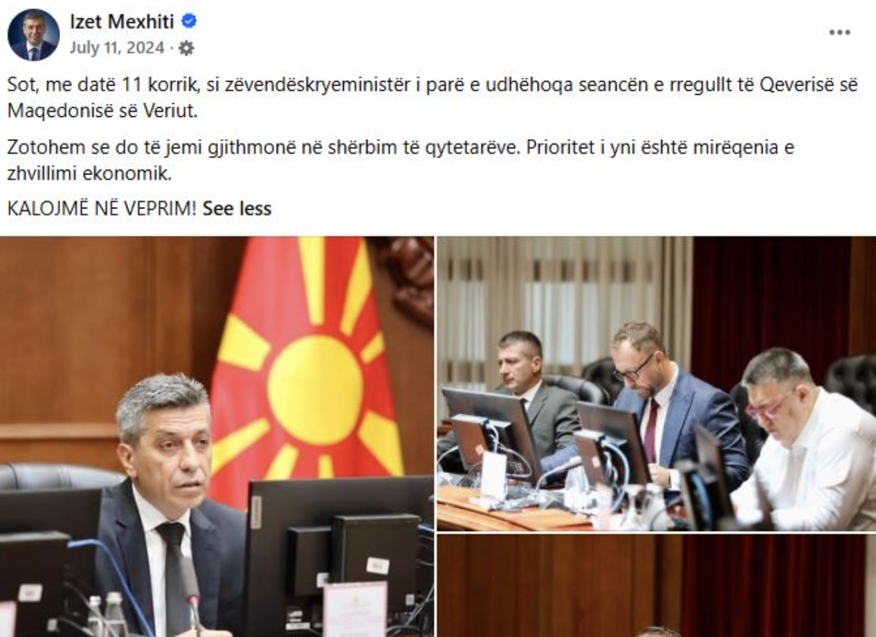 BDI pretendon se asnjë zv kryeministër i parë nga VLEN nuk ka kryesuar seancë të qeverisë  por Mexhiti rezulton të ketë kryesuar  FOTO 